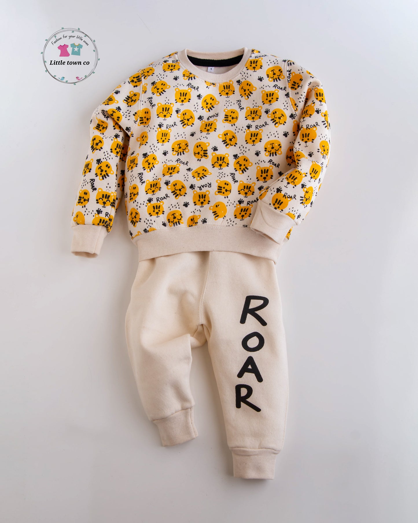 Roar print cream color tracksuit