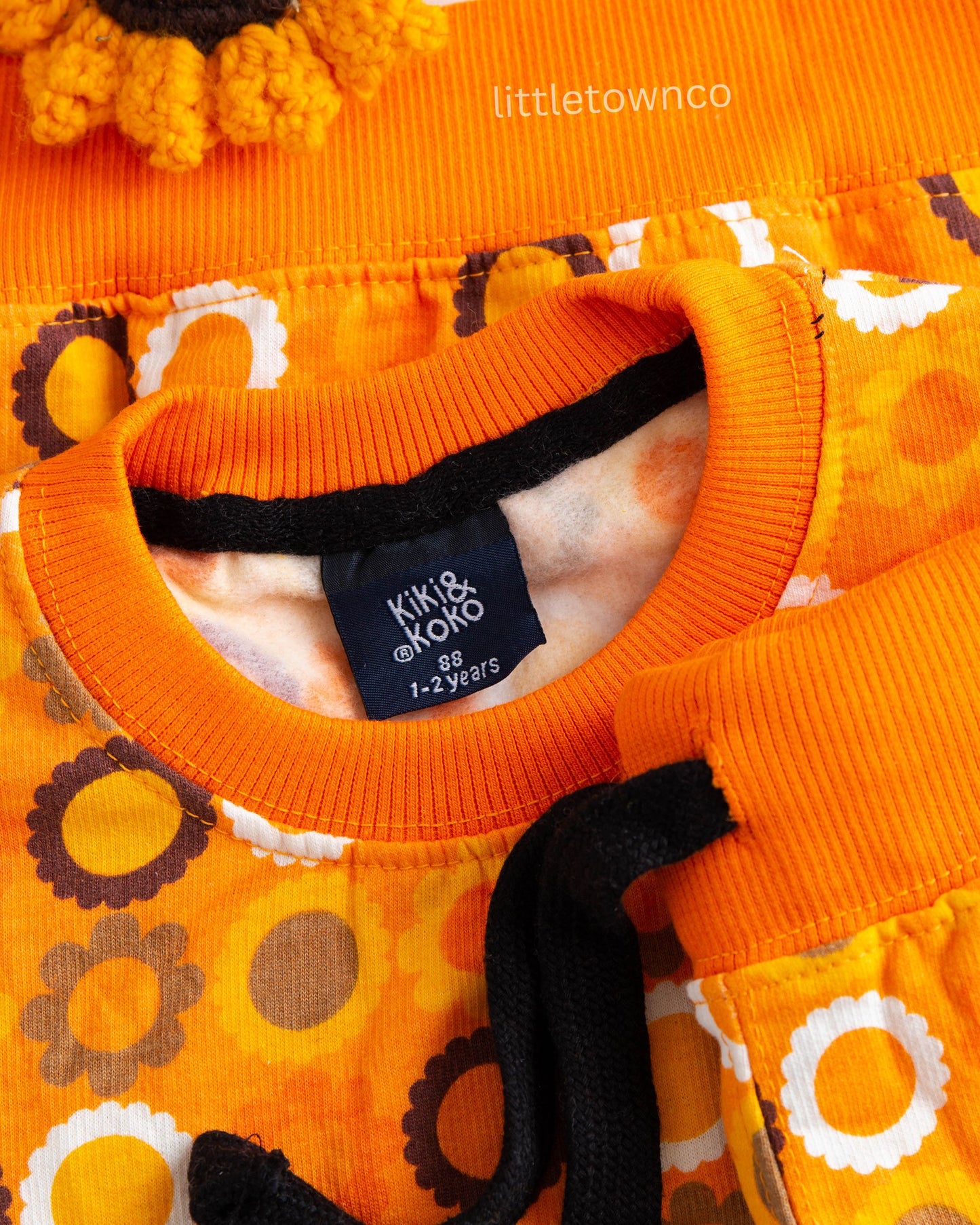 Orange flowers print tracksuit Unisex