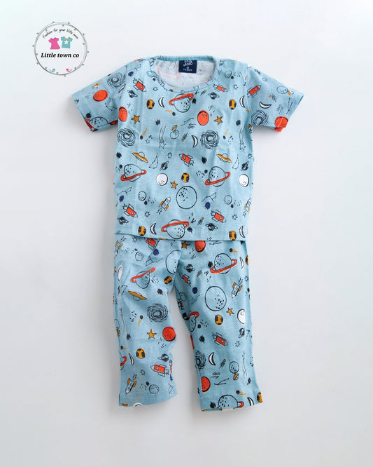 Space print sleepwear unisex