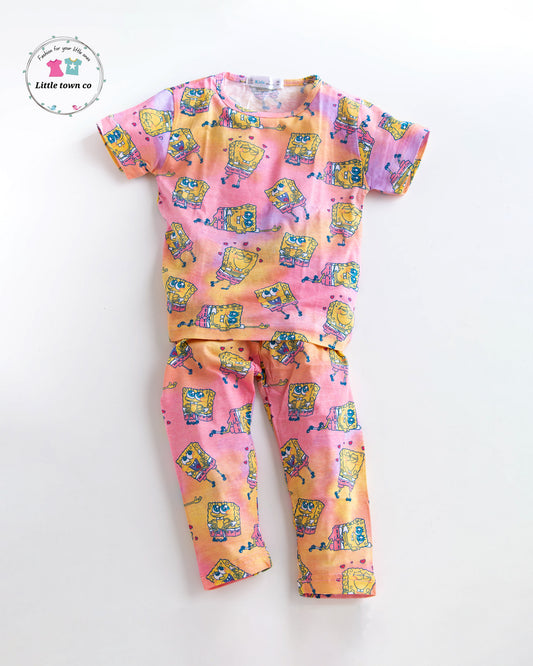 Tye n Dye Spongebob Print Sleepwear