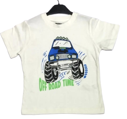 Car off the road Glitter print Summer T-Shirt