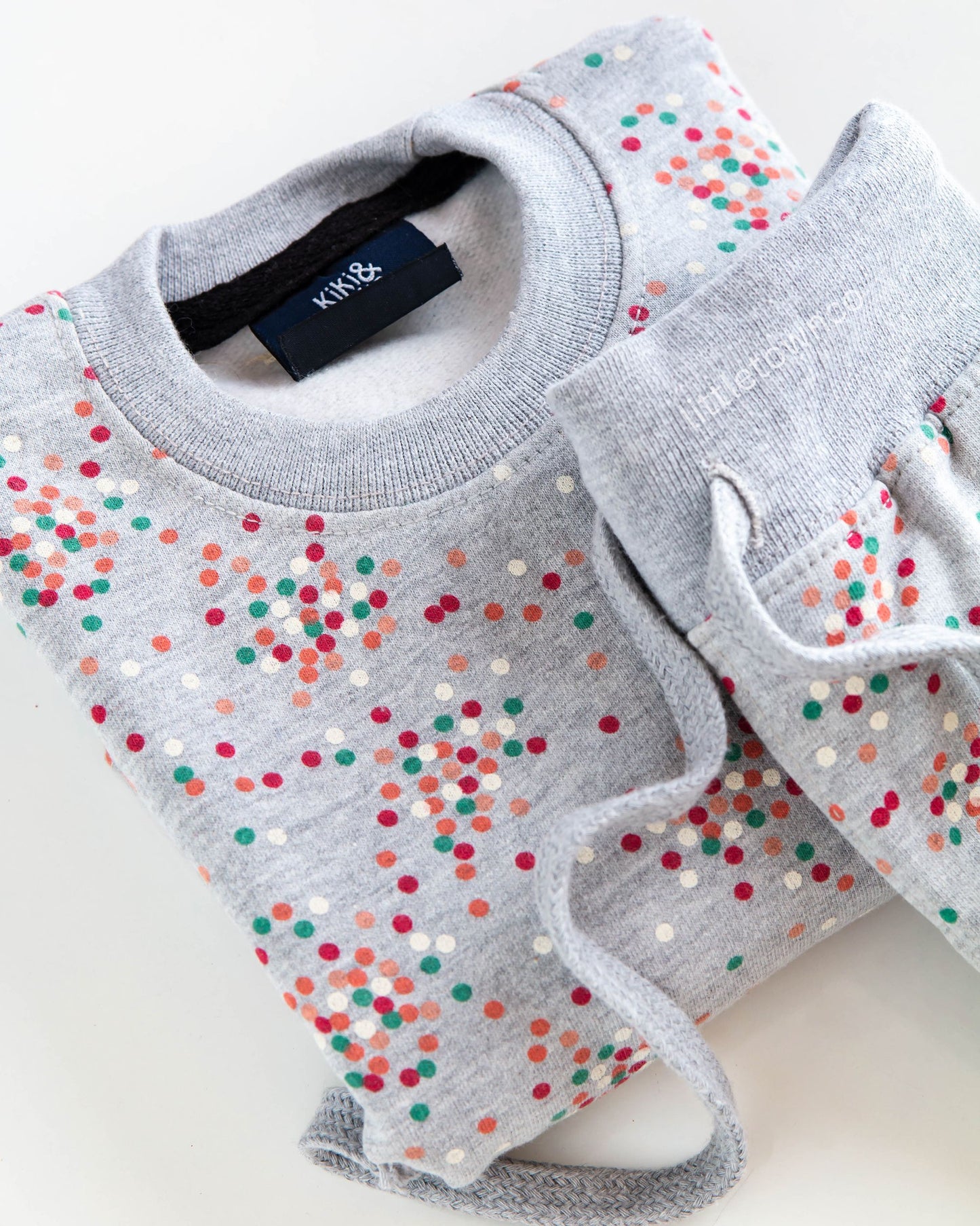 Polka dots grey tracksuit for kids