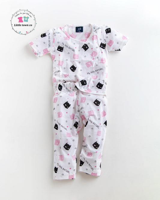 Cute Batgirl Print Sleepwear