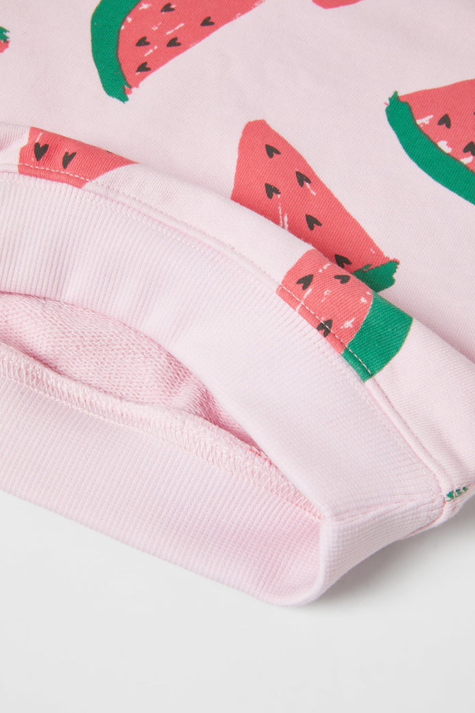 ZR Pink watermelon terry sweatshirt