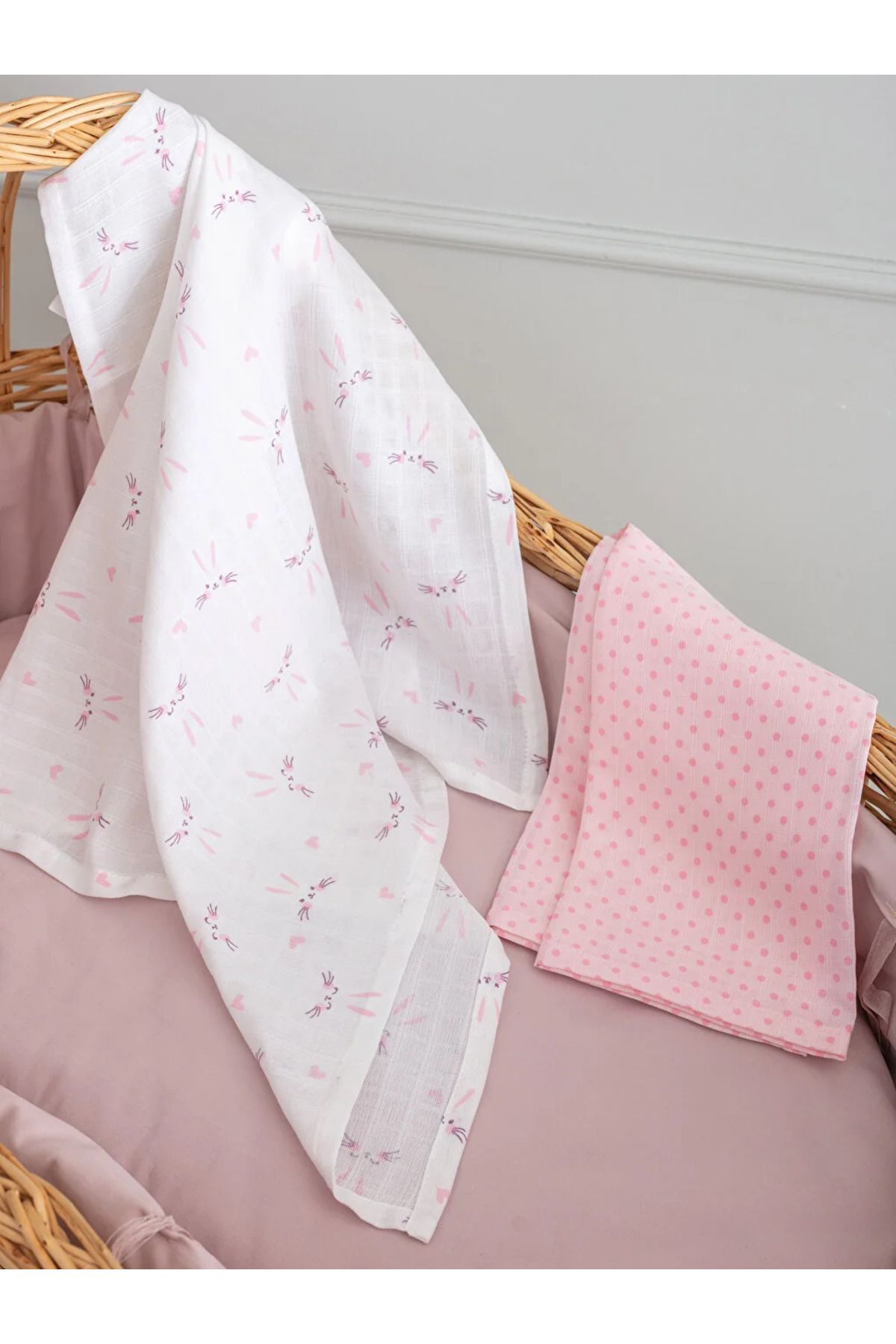 LC Waikiki LCW baby Patterned Cotton Baby Girl Muslin Diaper 2-Pack