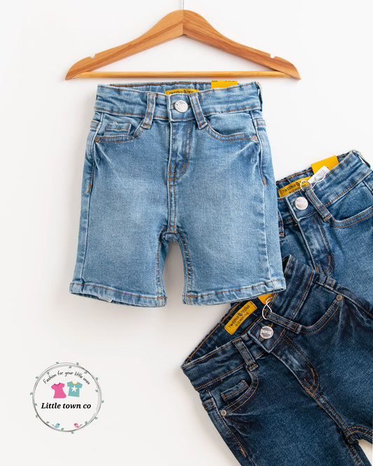 Plain Denim Shorts