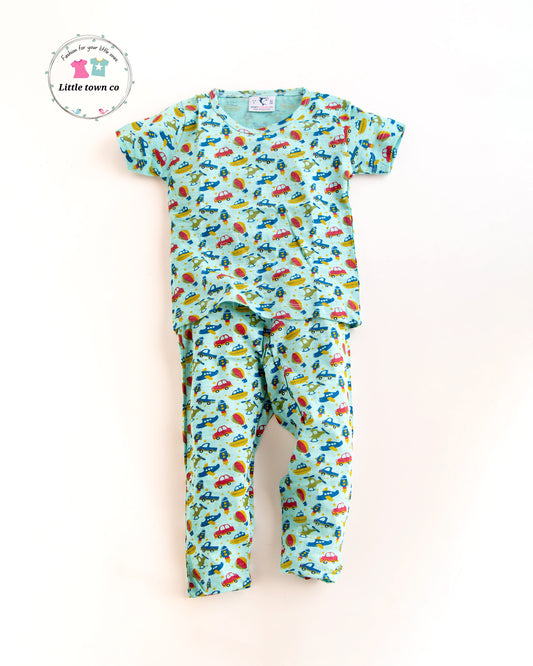 Transport print sleepwear
