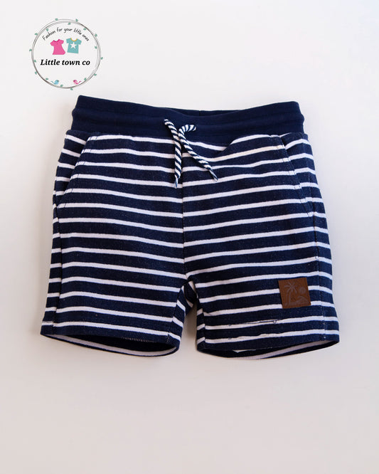 Strip Terry Short in Blue & White Color