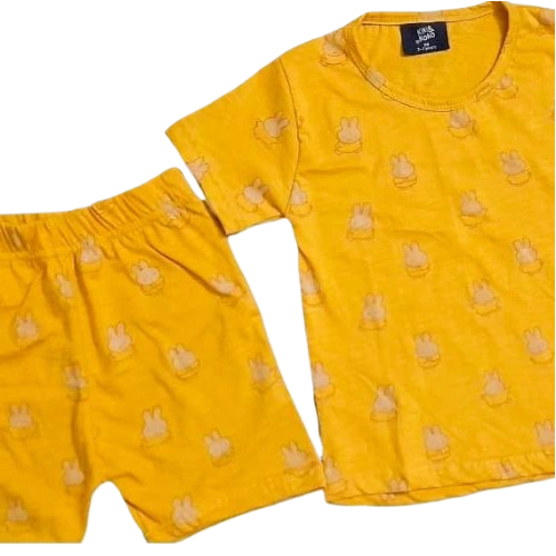 Bunny Print Summer Shorts Suits