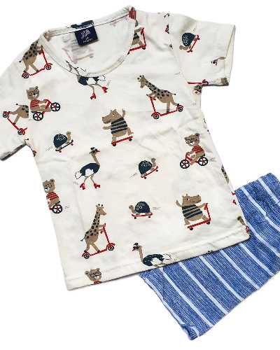 Animals Print Summer Shorts Suits  2pc