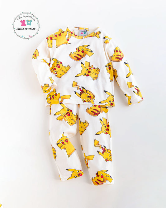 Pikachu print fullsleeves pj set