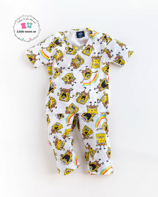 Spongebob print sleepwear / nightsuits