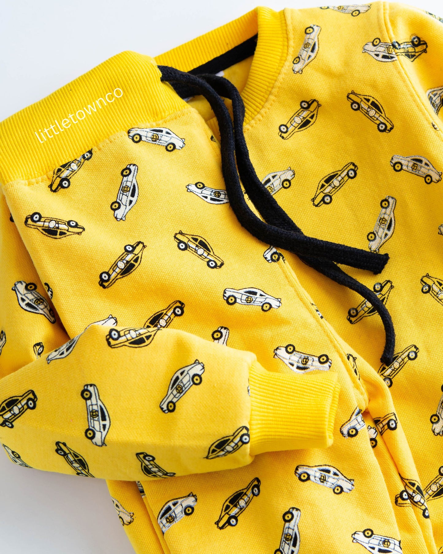 Yellow taxi print fleece tracksuit