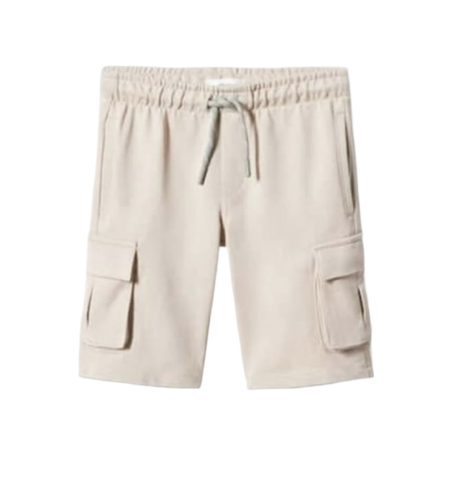 Beige Cargo Pockets Short