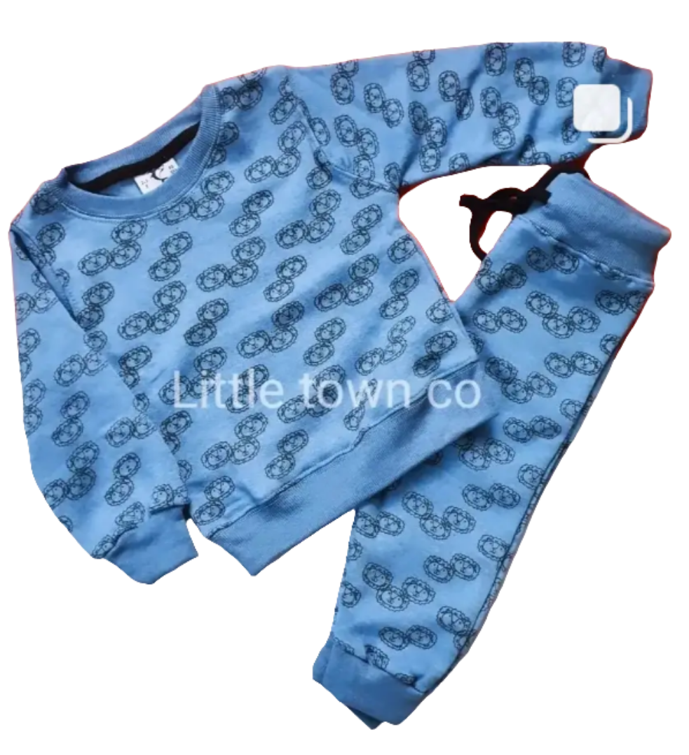 Lion print blue tracksuit for kids | Unisex