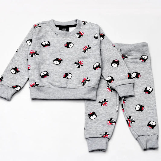 Squirrels print grey track suit for kids | Unisex