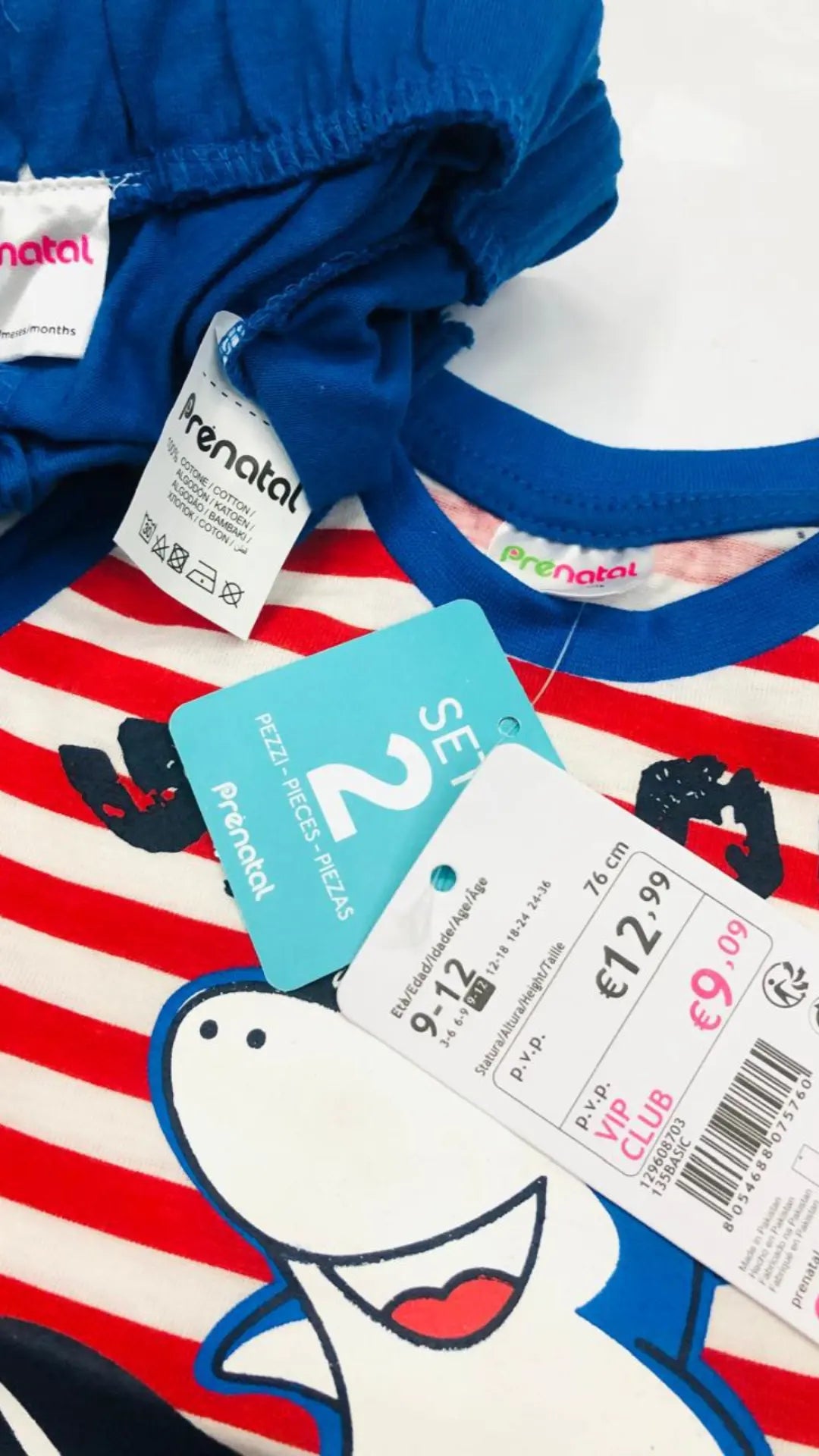 Prenatal Brand Baby shark Sando suit