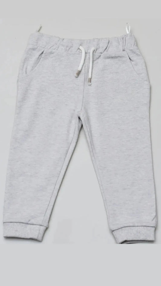Grayish white fleece trousers