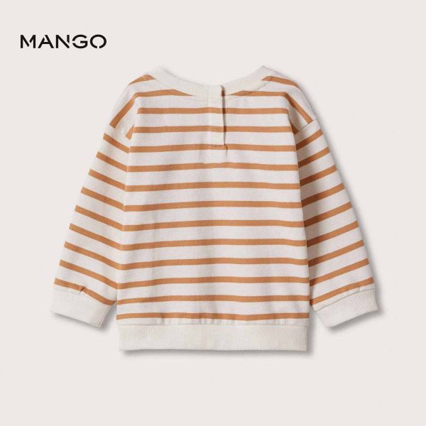 MNG Orange and white stripes terry sweatshirt