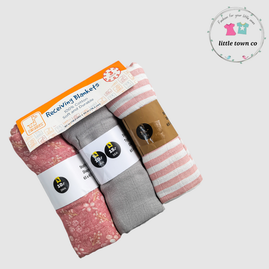 Swiggles Recieving Blankets – 100% Cotton – Pack of 3 ( set 11 )