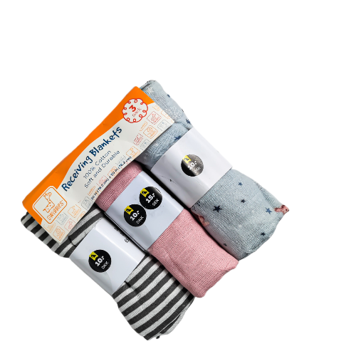 Swiggles Recieving Blankets – 100% Cotton – Pack of 3 ( set 7 )