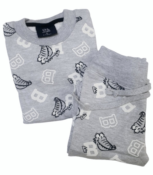 Alligator print grey tracksuit