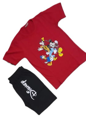 2pc Disney print shorts suit