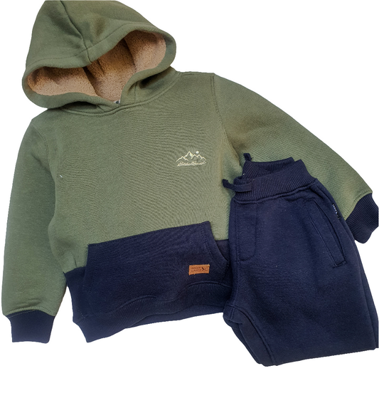 Green & Navy Blue hoodie tracksuit