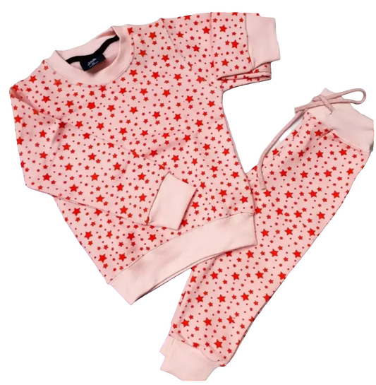 Star print fleece tracksuit
