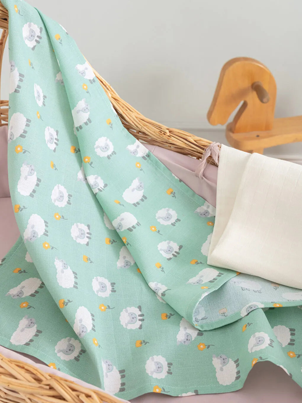 LCW baby Cotton Baby Girl Muslin Diaper , Pack of 2  ( 65x65 Cm )