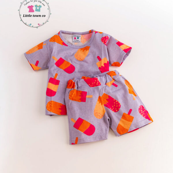 Popsicles print 2pc shorts set for kids