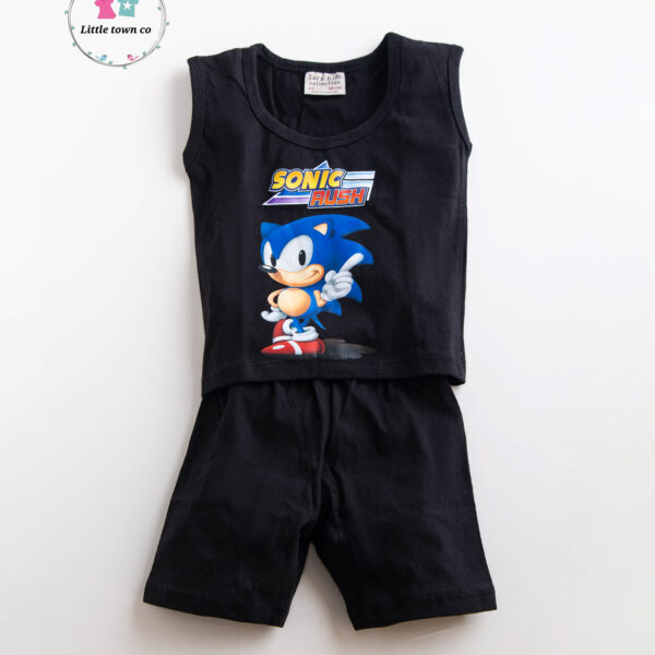 Sonic print 2pc Sando shorts set for kids