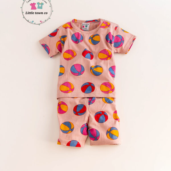 Balls print 2pc shorts set for kids