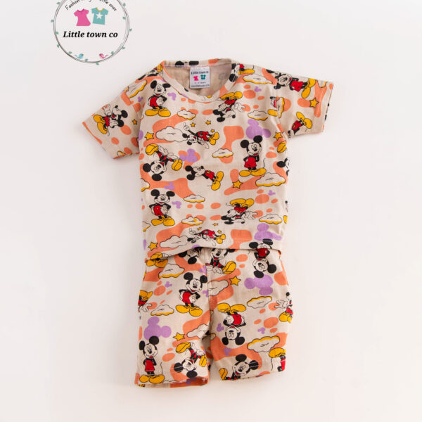 Mickey Mouse print 2pc shorts set for kids