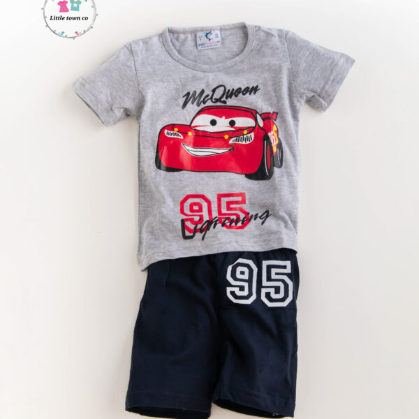 Mc Queen 95 print 2pc shorts set for kids