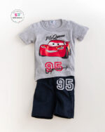Mc Queen 95 print 2pc shorts set for kids