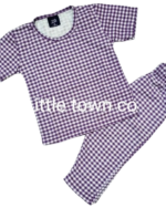 Purple Checks PJ Set for Kids