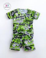 Games print 2pc shorts set for kids