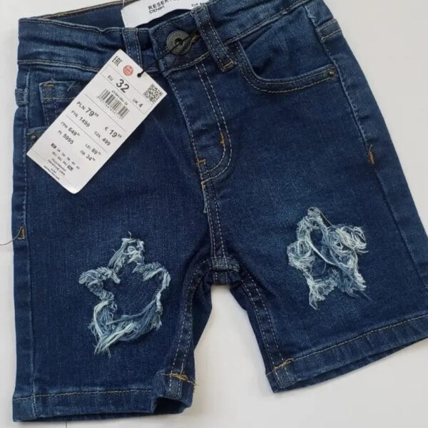 Dark Blue star ripped Denim Shorts Unisex