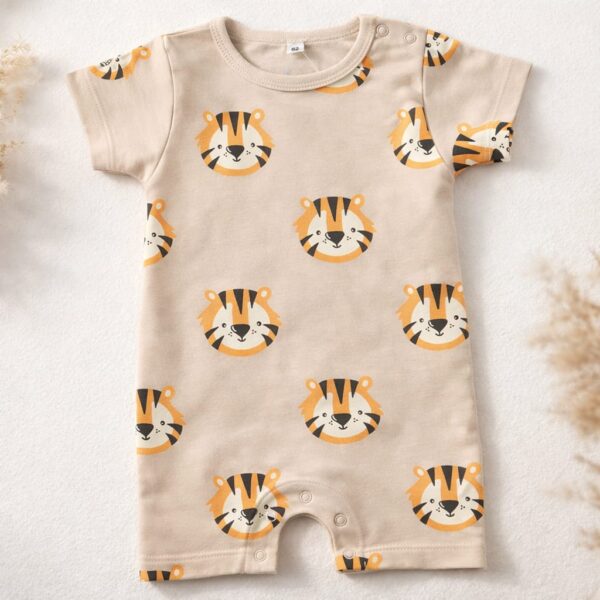 Lion Faces print short romper