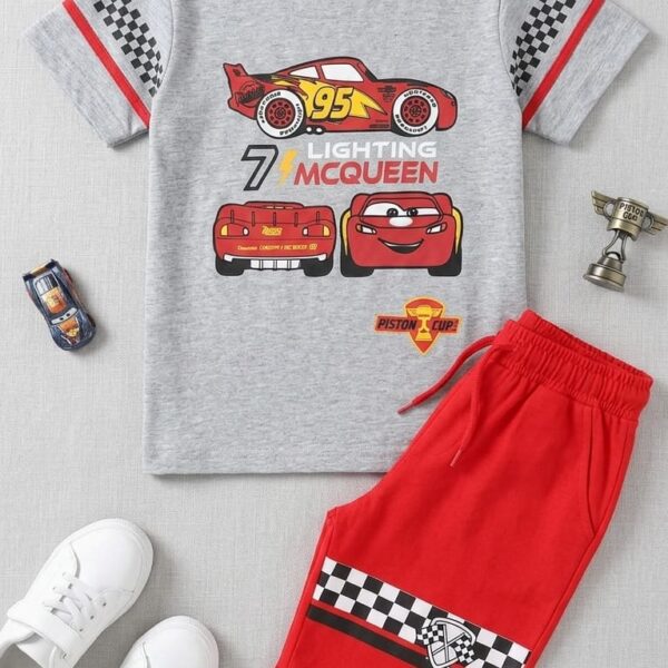Mc Queen Car Print Boys Shorts Set