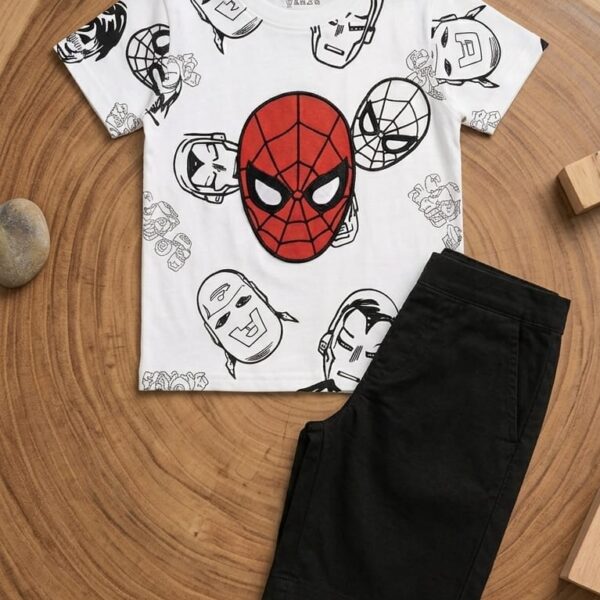 Marvels Print Boys Shorts Set