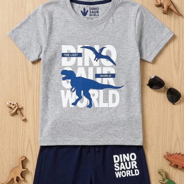 Dino World Boys Shorts Set