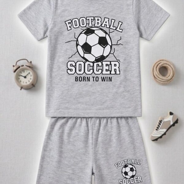Football Soccer Boys Shorts Set