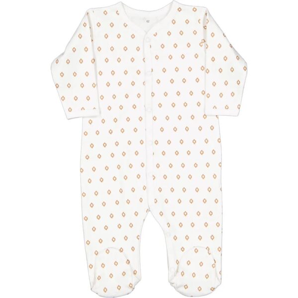 Diamond print footed romper