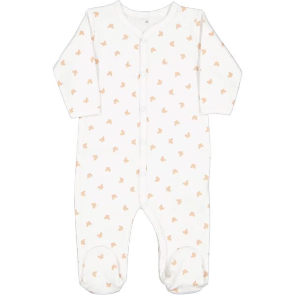 Butterfly print footed romper