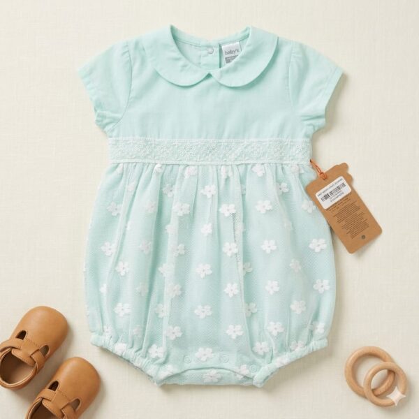 Sleeveless bubble-style net romper