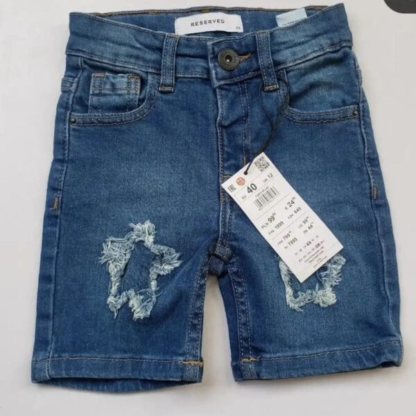 Light Blue star ripped Denim Shorts Unisex