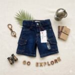 Cargo Denim Shorts for kids Unisex - Image 3