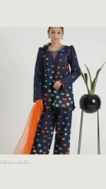 Printed Embroided lawn 3pc dress